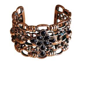 Lucky Brand Copper Cuff with Cross Design Brutalist Style